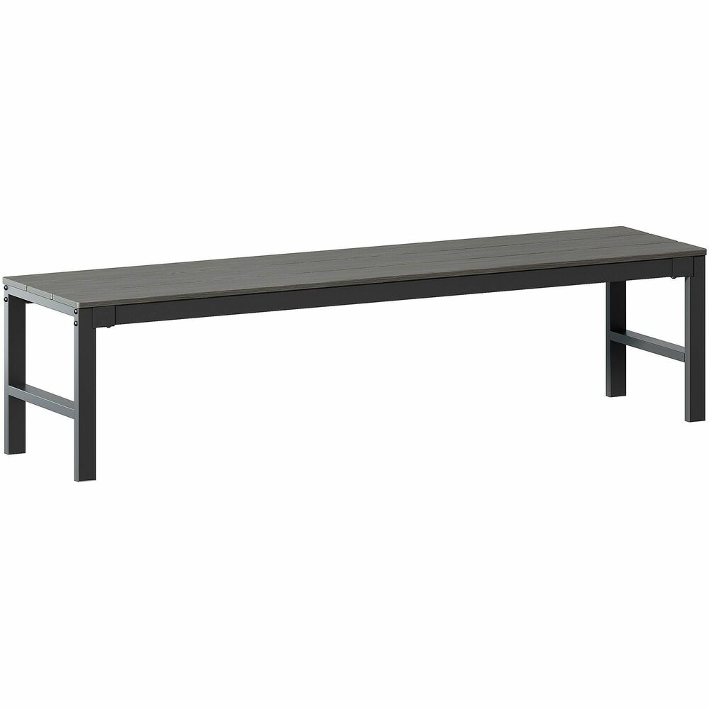 LLR42670 - Create an inviting area to relax and connect outside using this Faux Wood Outdoor Bench. The 15mm polystyrene panel is easy to clean. Rely on sturdy support with the cross bar and steel tube base with powder coating.