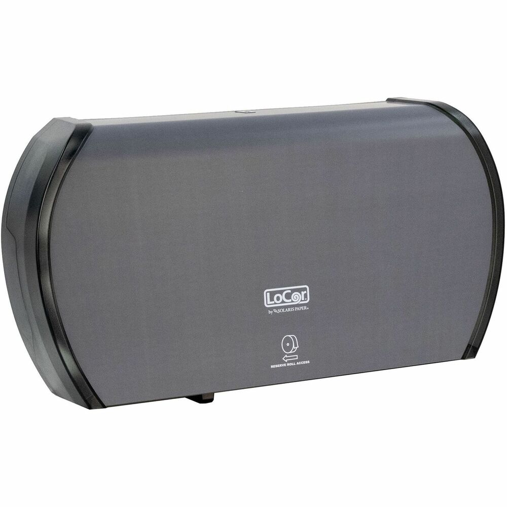 SOLD67042N - Next Generation Jumbo Twin Bath Tissue Dispenser is a high-capacity dispensing system that reduces labor costs with fewer roll replacements. High-capacity construction holds two jumbo, two-ply, 1200' long rolls (not included). Modern design upgrades the appearance of any washroom while maximizing efficiency. Translucent side panels let you monitor paper levels. Bottom sliding door lets you access a reserve roll to reduce waste. Dispenser meets ADA guidelines when installed according to ADA dispenser installation guidelines.