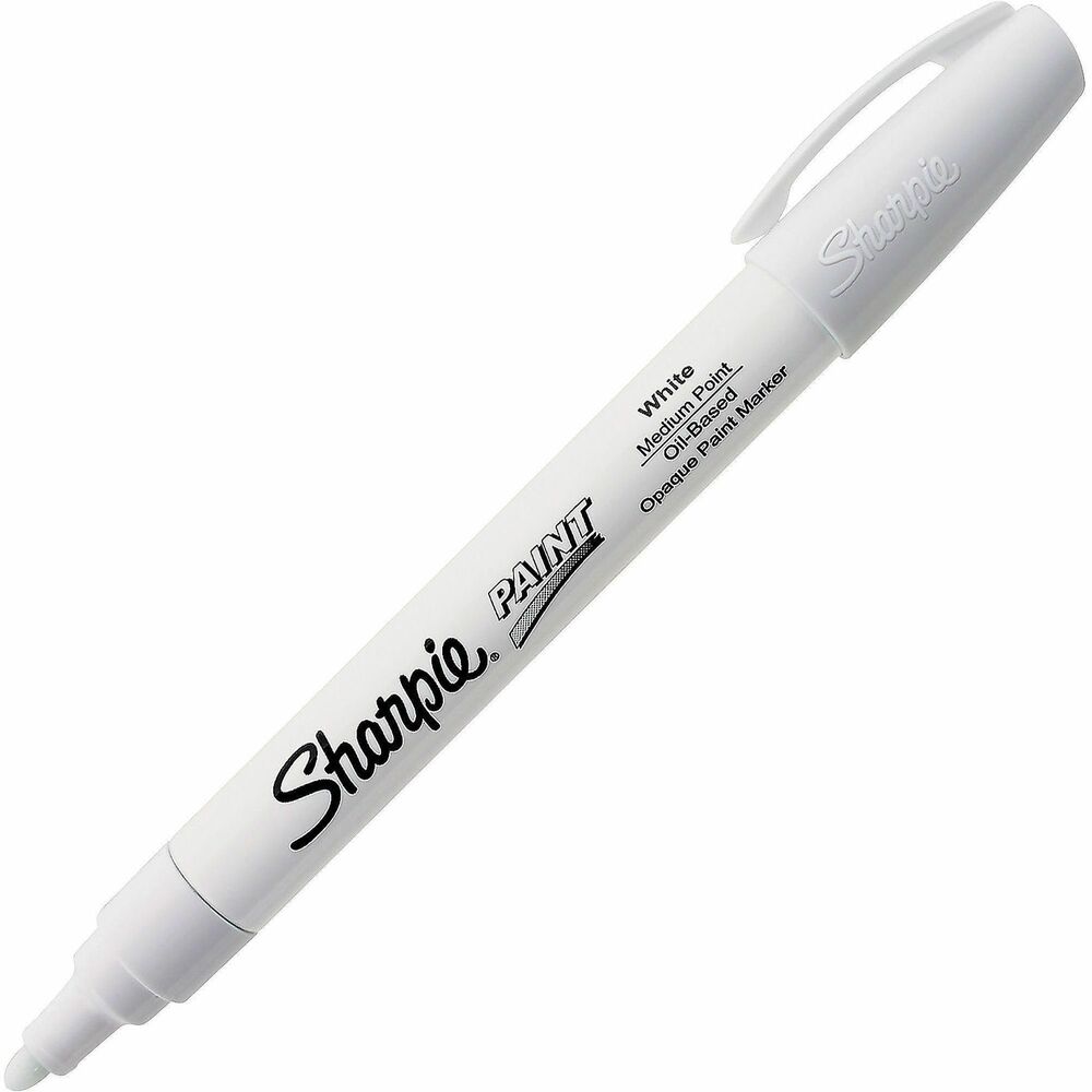 SAN35558 - Sharpie oil-based paint marker is perfect for arts and crafts. Marker applies smooth and vivid colors. Ink is opaque and glossy, even on dark surfaces. Marker makes permanent marks on most surfaces including glass, metal, plastic, rubber, stone, wood, pottery and more. Certified AP nontoxic, quick-drying ink is weather-resistant, fade-resistant, acid-free and xylene-free.