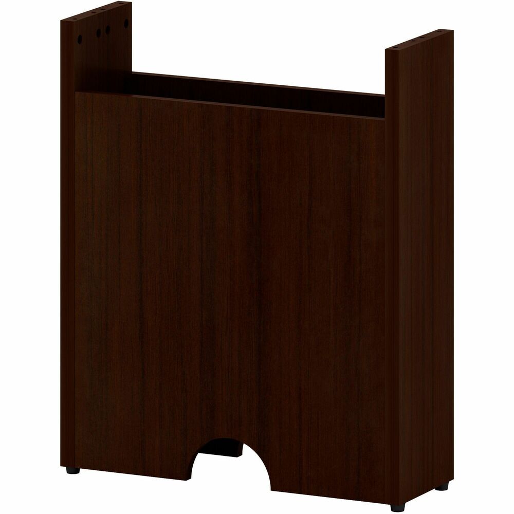 LLR16304 - Modular conference table base supports various configurations with modular conference tabletops to develop your ideal meeting space. Use on its own or with other Lorell Essentials Series Wood Laminate Furniture that offers high-quality laminate construction and a contemporary design. Well-suited for any conference areas, especially in executive offices, tabletops and bases are made with eco-friendly particleboard, laminated melamine finish and 3mm PVC edgebanding. Configure your conference table using the number of end/mid bases according to the size of the conference tabletop you need and whether you include an adder to expand your meeting surface area. A one-piece tabletop uses two bases. A table that uses two tabletops needs three bases. Three-piece tabletop needs four bases. Each top offers a smooth surface with no grommets. Tabletops and bases are sold separately.