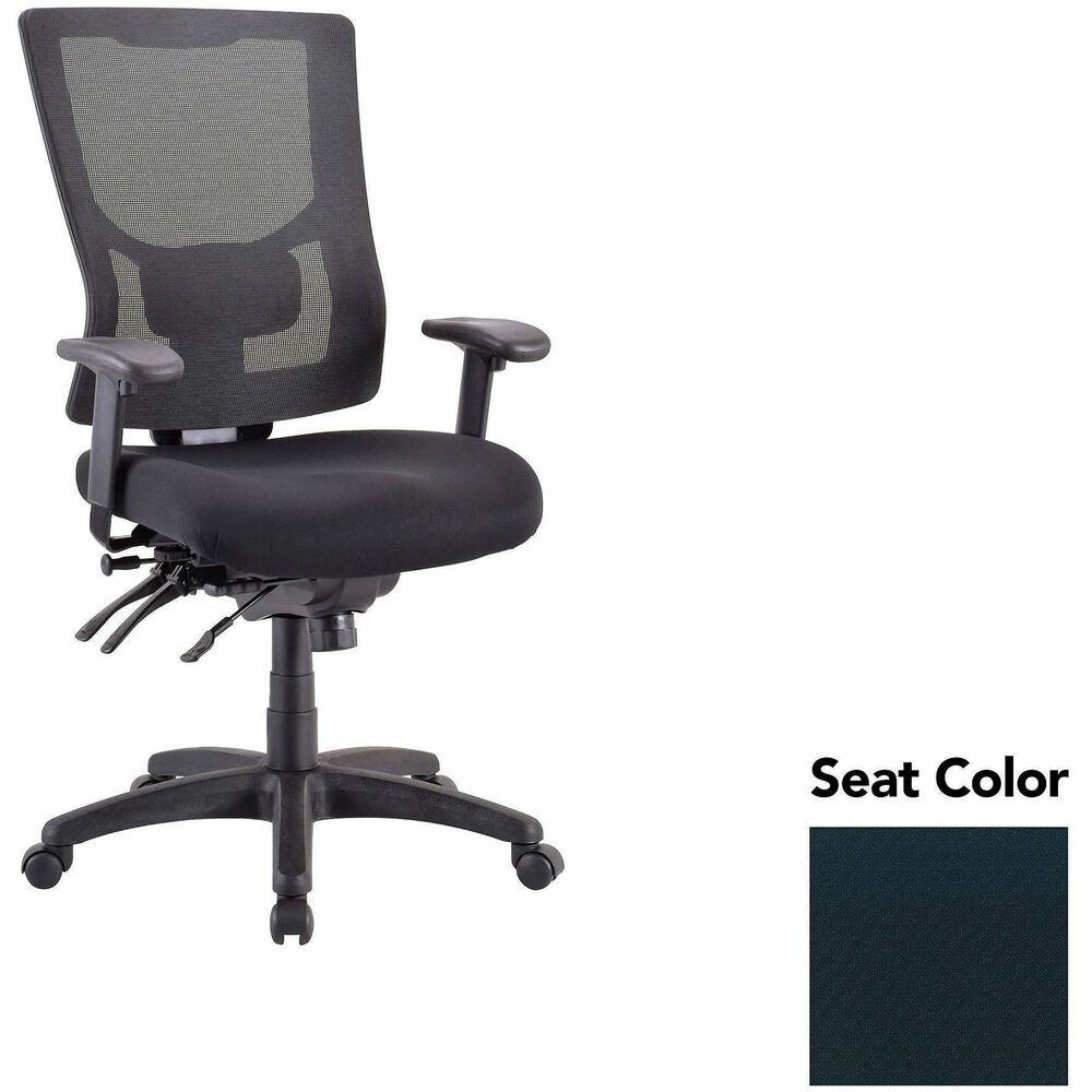 LLR6200049 - Executive chair with a high-back features a mesh back that allows air to flow freely when you're seated to help you stay cool throughout the day. Upholstered seat cushion provides comfortable support through years of use. Lumbar support offers ergonomic support for your lower back to help prevent strain through extended seating. Executive chair also includes a ratchet back, seat slider seat, tilt tension and more.