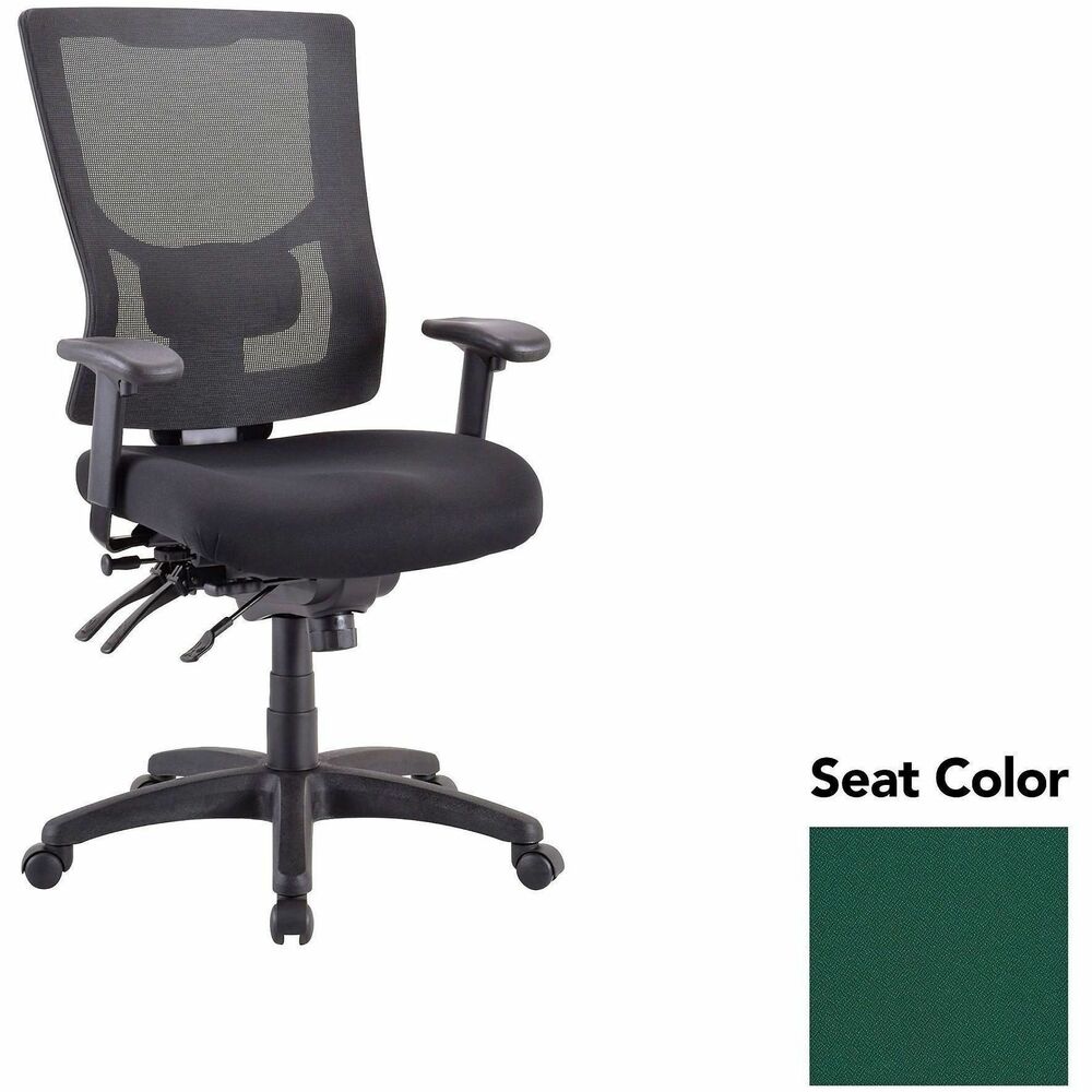 LLR6200042 - Executive chair with a high-back features a mesh back that allows air to flow freely when you're seated to help you stay cool throughout the day. Upholstered seat cushion provides comfortable support through years of use. Lumbar support offers ergonomic support for your lower back to help prevent strain through extended seating. Executive chair also includes a ratchet back, seat slider seat, tilt tension and more.