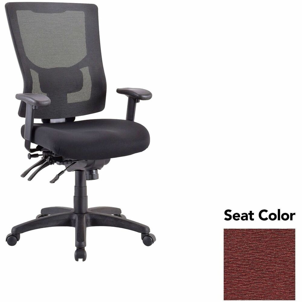 LLR6200047 - Executive chair with a high-back features a mesh back that allows air to flow freely when you're seated to help you stay cool throughout the day. Upholstered seat cushion provides comfortable support through years of use. Lumbar support offers ergonomic support for your lower back to help prevent strain through extended seating. Executive chair also includes a ratchet back, seat slider seat, tilt tension and more.