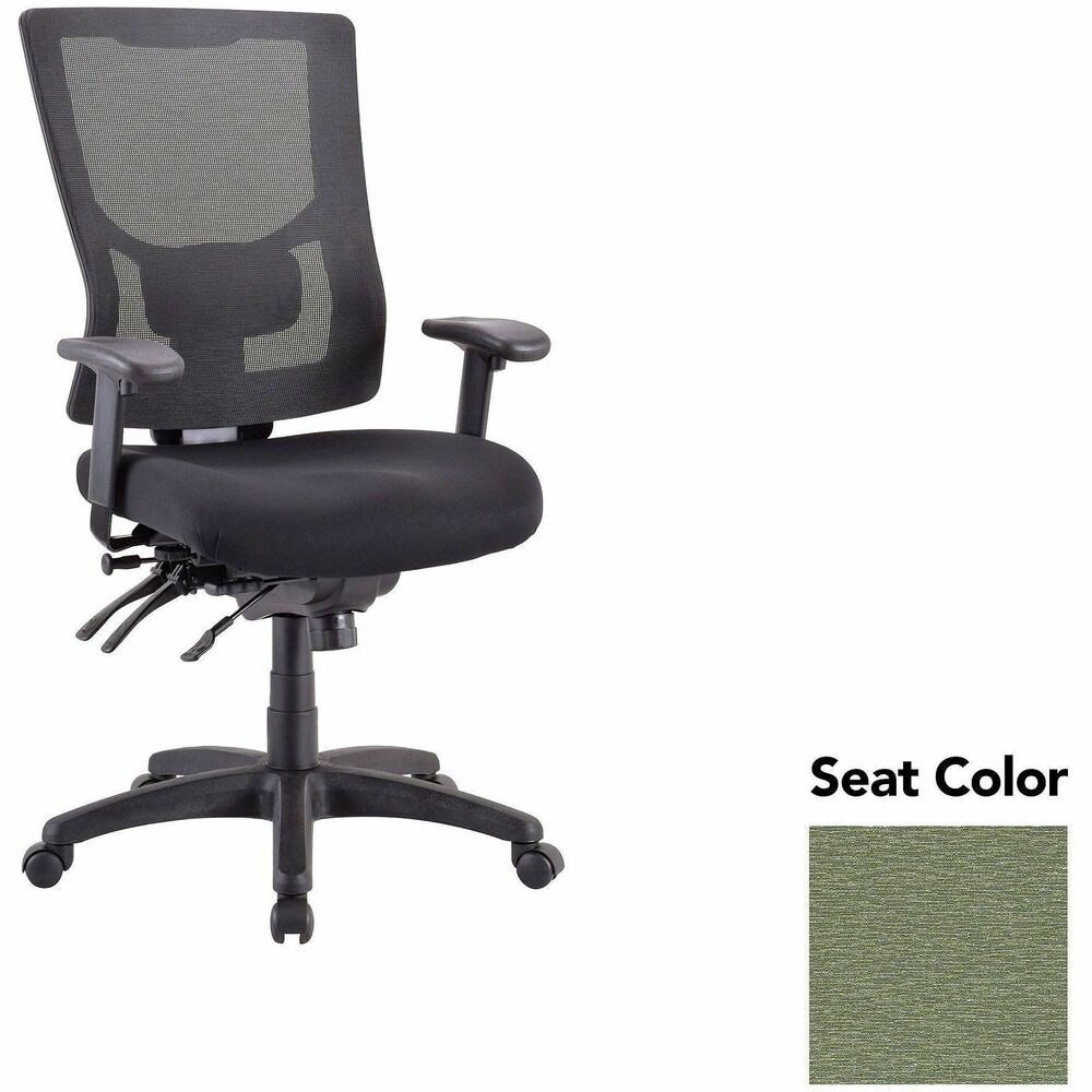 LLR6200048 - Executive chair with a high-back features a mesh back that allows air to flow freely when you're seated to help you stay cool throughout the day. Upholstered seat cushion provides comfortable support through years of use. Lumbar support offers ergonomic support for your lower back to help prevent strain through extended seating. Executive chair also includes a ratchet back, seat slider seat, tilt tension and more.