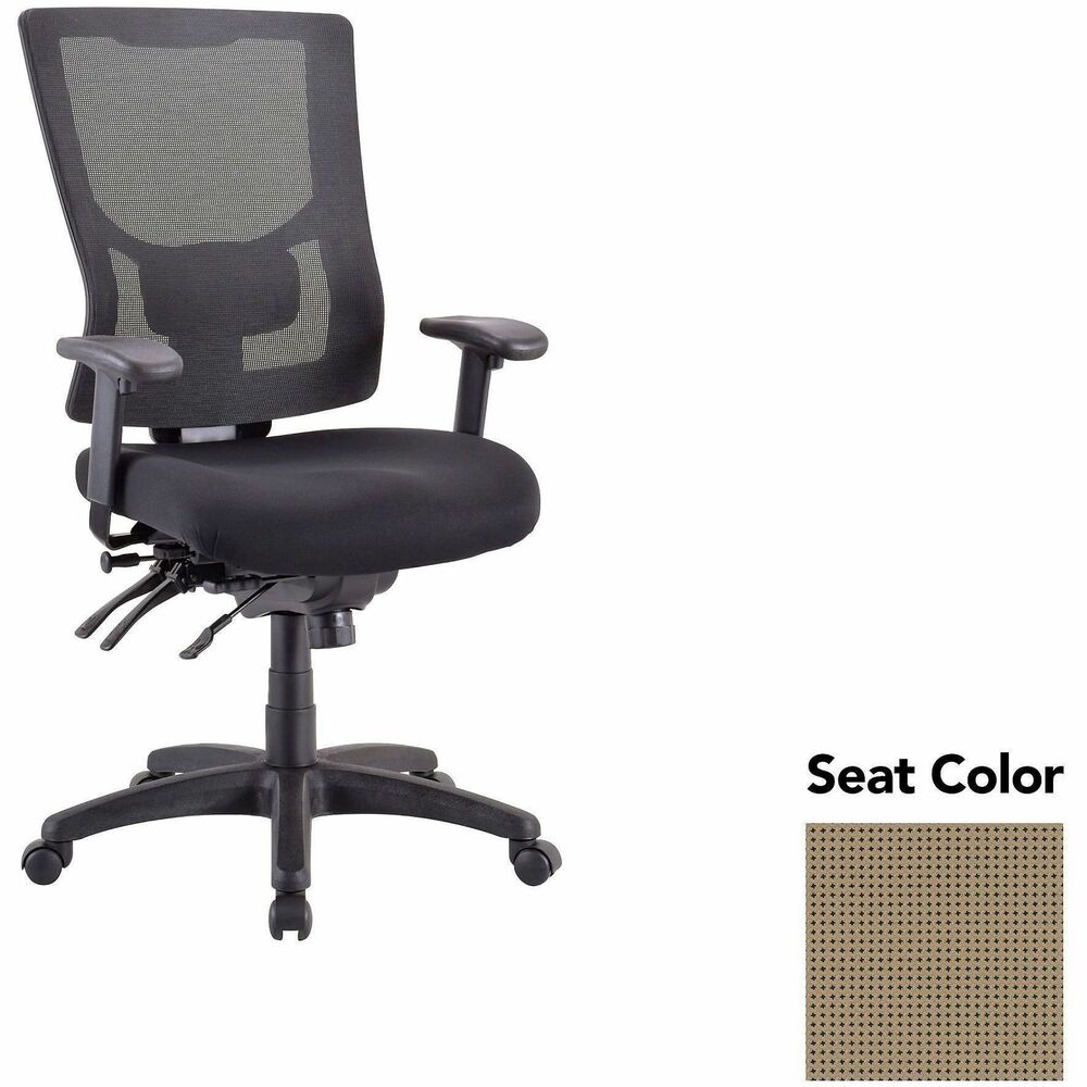 LLR6200033 - Executive chair with a high-back features a mesh back that allows air to flow freely when you're seated to help you stay cool throughout the day. Upholstered seat cushion provides comfortable support through years of use. Lumbar support offers ergonomic support for your lower back to help prevent strain through extended seating. Executive chair also includes a ratchet back, seat slider seat, tilt tension and more.