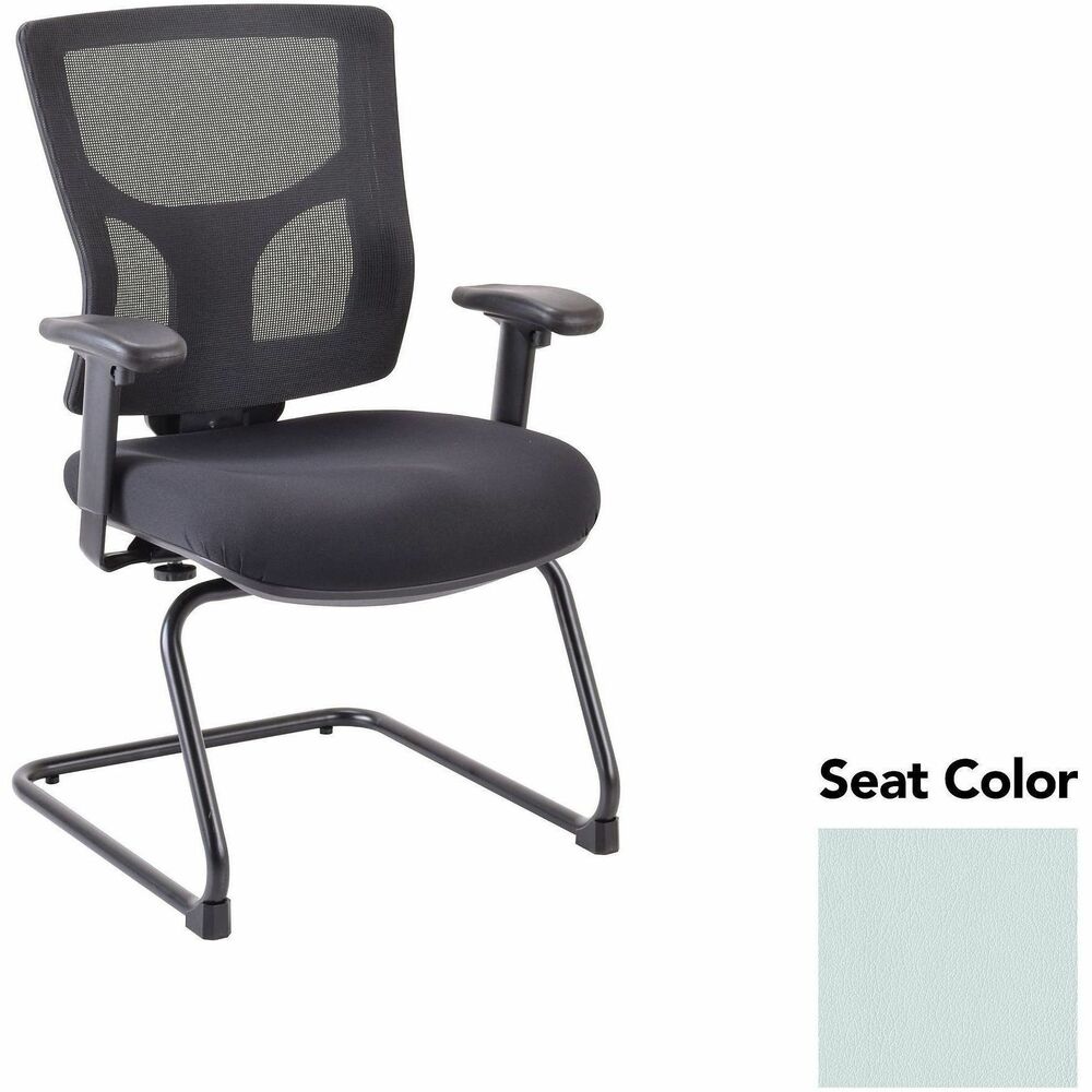 LLR62009102 - Conjure Guest Chair offers easy back-height adjustment and breathable mesh back for cradling comfort. Ergonomically designed mid-back is perfect for the natural curvature of a person's back. Seat is polyurethane-injection foam to ensure your guests feel welcomed. Included arms with polyurethane pads adjust in height and width to suit your needs. Cantilever base is powder-coated for durability.