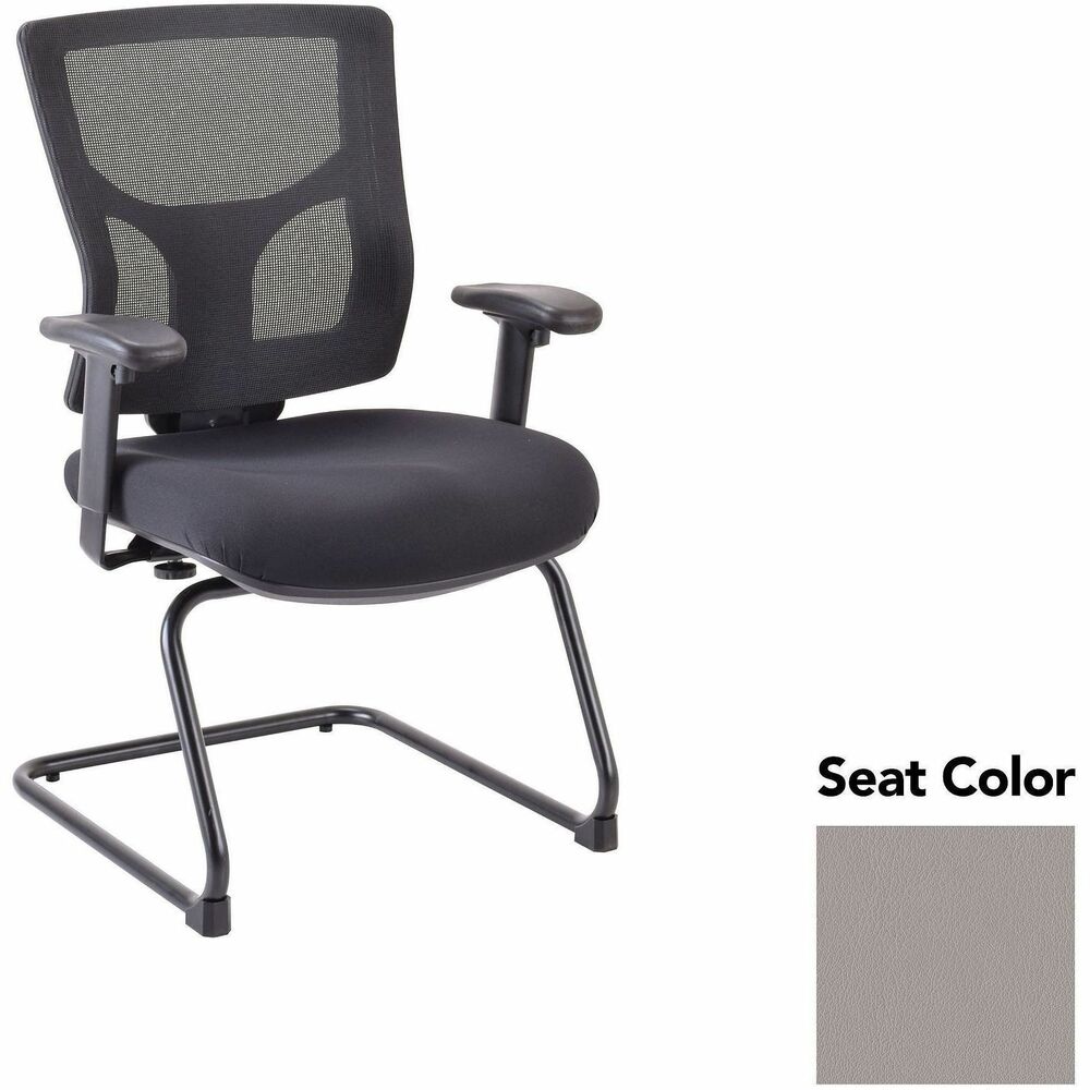 LLR62009071 - Conjure Guest Chair offers easy back-height adjustment and breathable mesh back for cradling comfort. Ergonomically designed mid-back is perfect for the natural curvature of a person's back. Seat is polyurethane-injection foam to ensure your guests feel welcomed. Included arms with polyurethane pads adjust in height and width to suit your needs. Cantilever base is powder-coated for durability.