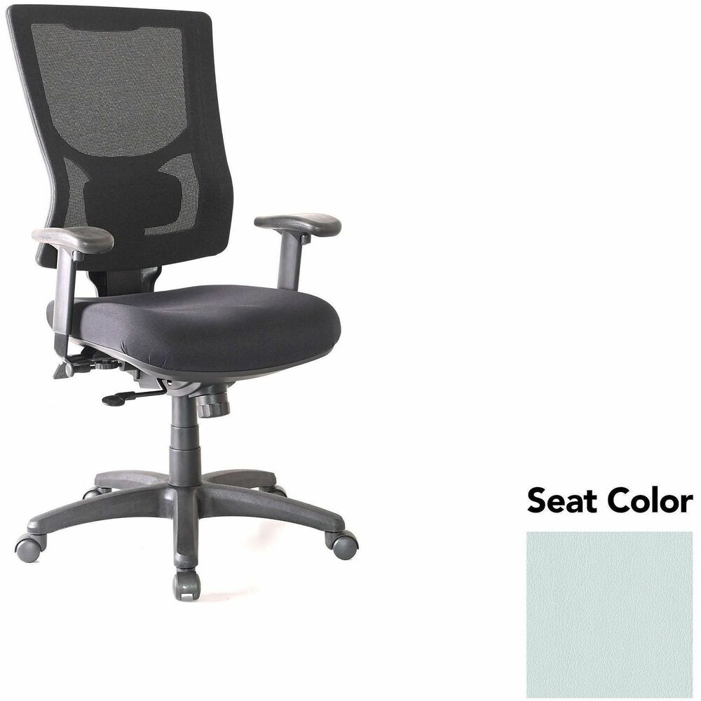 LLR62015102 - Conjure High-Back Office Chair delivers customized comfort to get you through the workday. Built-in ratchet back and lumbar support adjust in height to better position the high-strength, breathable mesh back according to your needs. Arms softly padded with polyurethane adjust in height and width. Seat slider function adjusts in depth so you can move it forward or back and then lock it into position. Other functions include knee-tilt mechanism with three-position lock, seat-height adjustment, tilt tension adjustment and 360-degree swivel. Reinforced nylon base is equipped with nylon casters for easy mobility. Weight capacity is 275 lb.