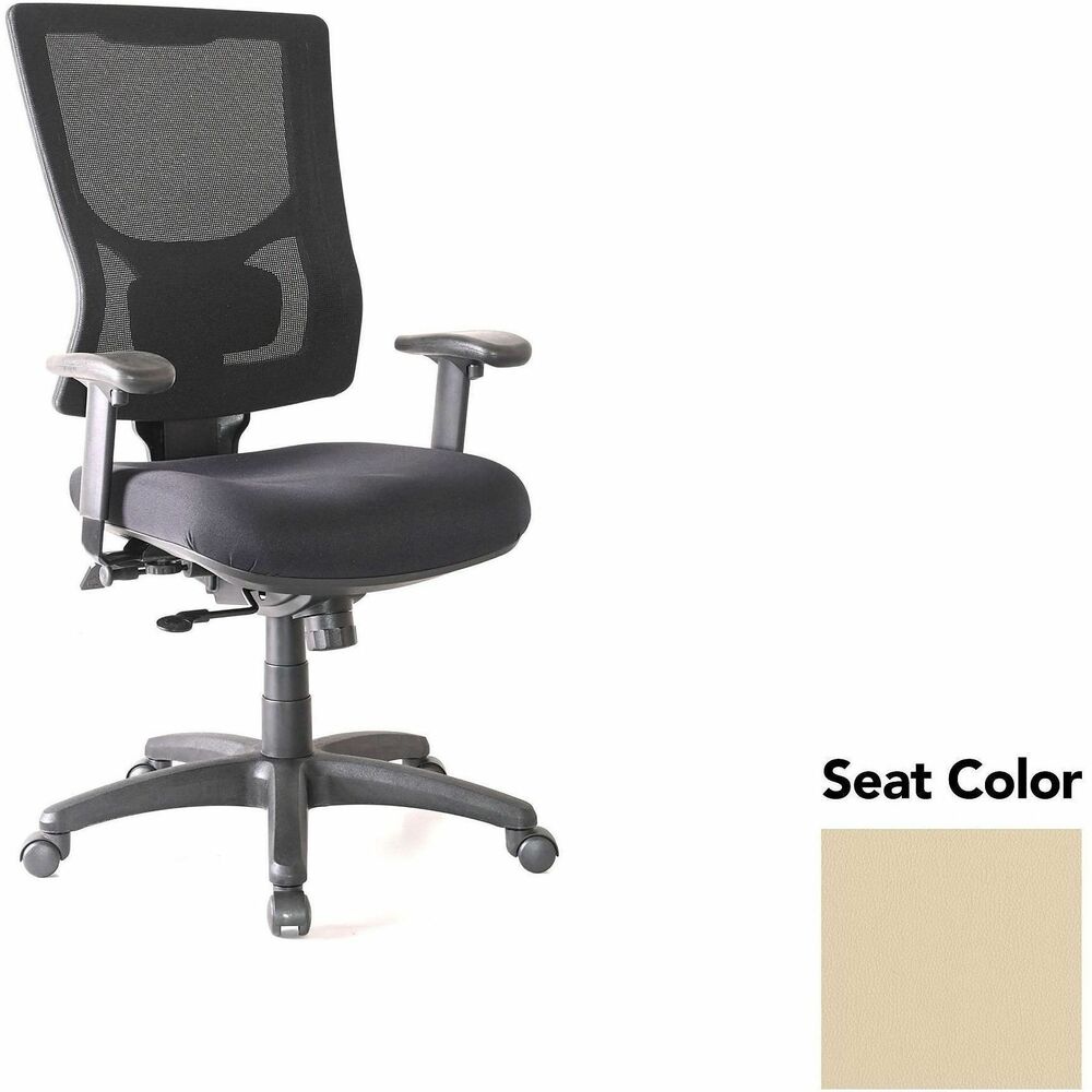 LLR62015007 - Conjure High-Back Office Chair delivers customized comfort to get you through the workday. Built-in ratchet back and lumbar support adjust in height to better position the high-strength, breathable mesh back according to your needs. Arms softly padded with polyurethane adjust in height and width. Seat slider function adjusts in depth so you can move it forward or back and then lock it into position. Other functions include knee-tilt mechanism with three-position lock, seat-height adjustment, tilt tension adjustment and 360-degree swivel. Reinforced nylon base is equipped with nylon casters for easy mobility. Weight capacity is 275 lb.