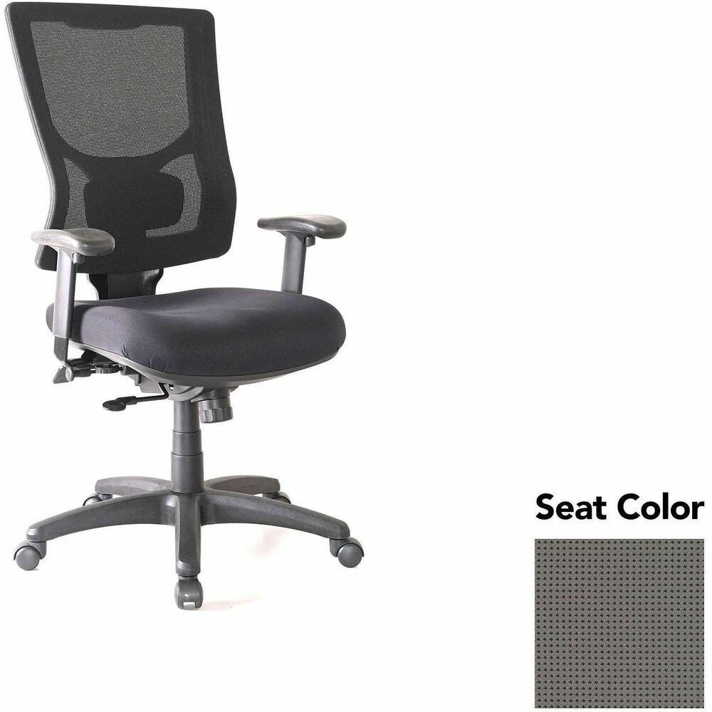 LLR6201532 - Conjure High-Back Office Chair delivers customized comfort to get you through the workday. Built-in ratchet back and lumbar support adjust in height to better position the high-strength, breathable mesh back according to your needs. Arms softly padded with polyurethane adjust in height and width. Seat slider function adjusts in depth so you can move it forward or back and then lock it into position. Other functions include knee-tilt mechanism with three-position lock, seat-height adjustment, tilt tension adjustment and 360-degree swivel. Reinforced nylon base is equipped with nylon casters for easy mobility. Weight capacity is 275 lb.