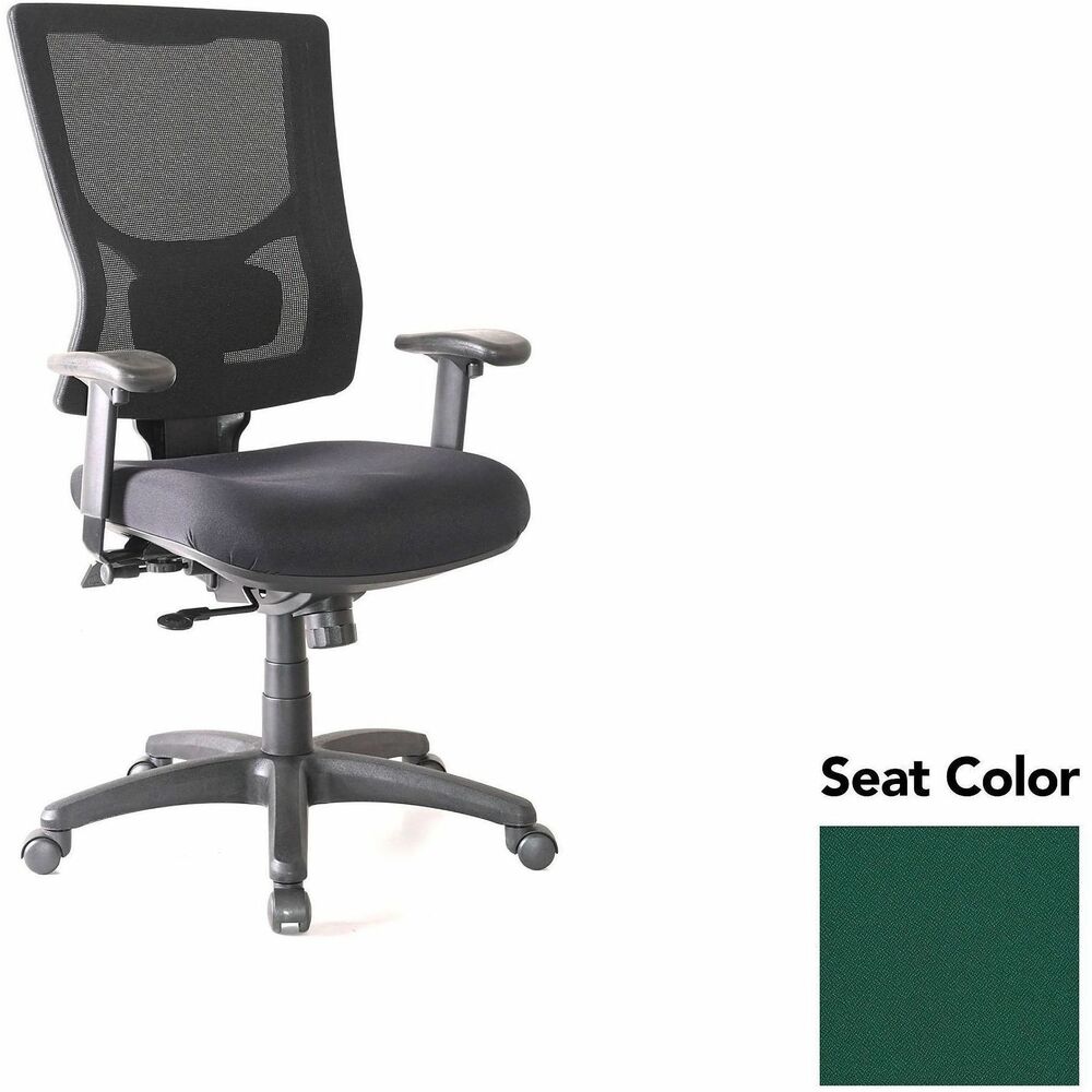 LLR6201542 - Conjure High-Back Office Chair delivers customized comfort to get you through the workday. Built-in ratchet back and lumbar support adjust in height to better position the high-strength, breathable mesh back according to your needs. Arms softly padded with polyurethane adjust in height and width. Seat slider function adjusts in depth so you can move it forward or back and then lock it into position. Other functions include knee-tilt mechanism with three-position lock, seat-height adjustment, tilt tension adjustment and 360-degree swivel. Reinforced nylon base is equipped with nylon casters for easy mobility. Weight capacity is 275 lb.