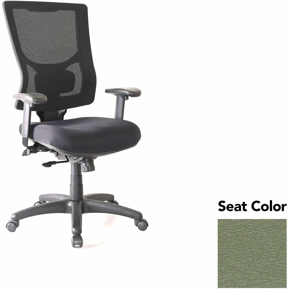LLR6201548 - Conjure High-Back Office Chair delivers customized comfort to get you through the workday. Built-in ratchet back and lumbar support adjust in height to better position the high-strength, breathable mesh back according to your needs. Arms softly padded with polyurethane adjust in height and width. Seat slider function adjusts in depth so you can move it forward or back and then lock it into position. Other functions include knee-tilt mechanism with three-position lock, seat-height adjustment, tilt tension adjustment and 360-degree swivel. Reinforced nylon base is equipped with nylon casters for easy mobility. Weight capacity is 275 lb.