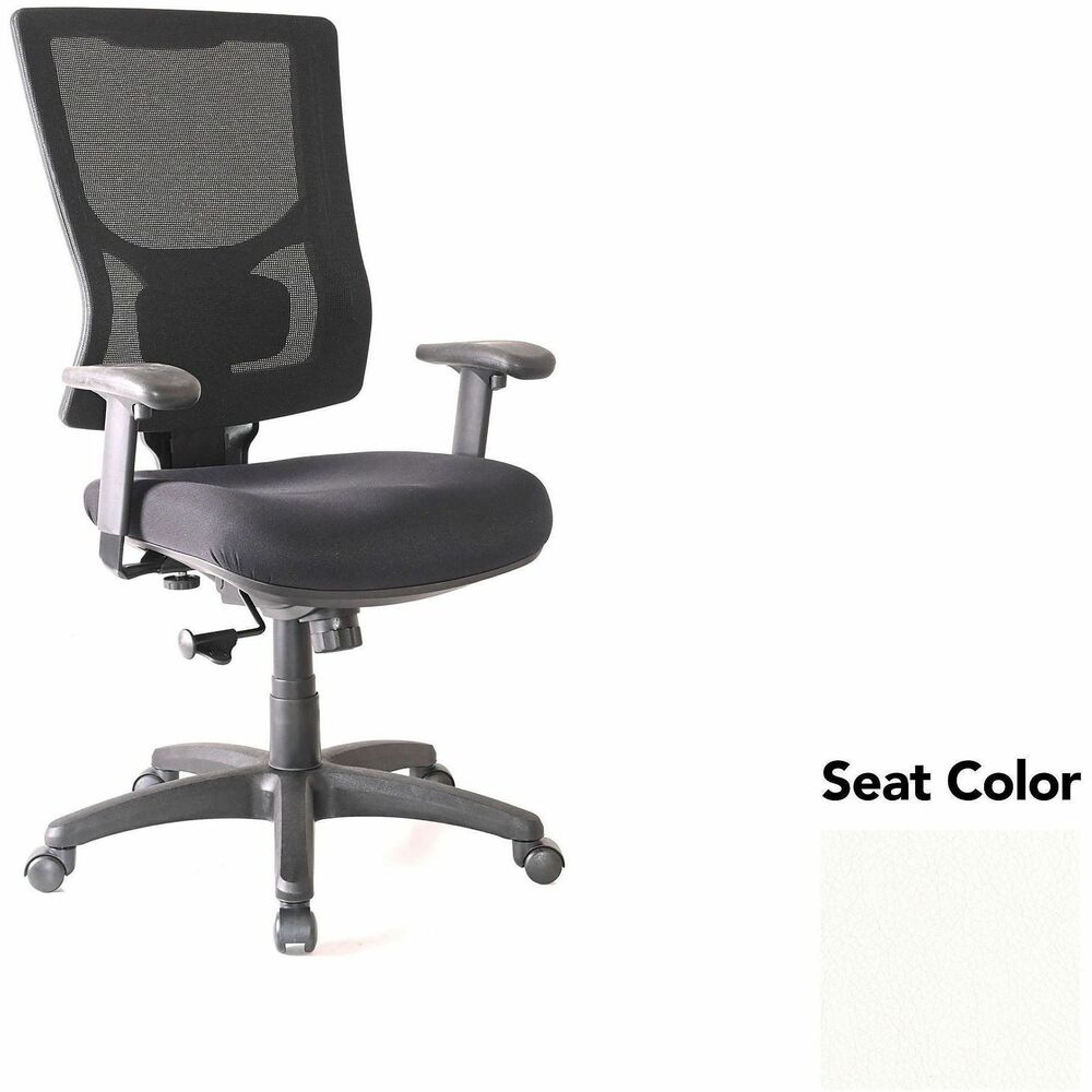 LLR62018103 - Conjure High-Back Swivel/Tilt Office Chair gives you more control with an on-off control level for the swivel tilt mechanism so you can better personalize it according to your body type. Adjust the height of the built-in ratchet back and lumbar support. High-strength mesh upholstery covers the back for breathable, cradling comfort. Arms adjust in height and width and are cushioned with soft polyurethane pads. Seat lets you sink into thick, polyurethane molded foam for more support throughout the workday. Other functions include tilt tension adjustment and 360-degree swivel. Reinforced nylon base is equipped with nylon casters for easy mobility. Weight capacity is 275 lb.