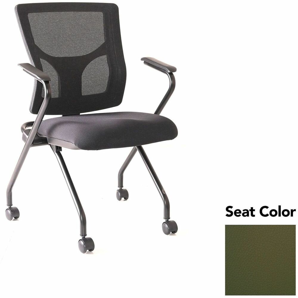LLR6201927 - Conjure Mesh Training Chairs with arms and back tilt hinge offer the same support of Conjure Executive Chair with high-strength mesh backs and polyurethane molded foam seats. Seats fold for easy nesting. Frames are equipped with nylon casters for quick setup and takedown in temporary training areas. Fixed arms and black powder-coated metal legs deliver reliable support. Weight capacity is 275 lb.