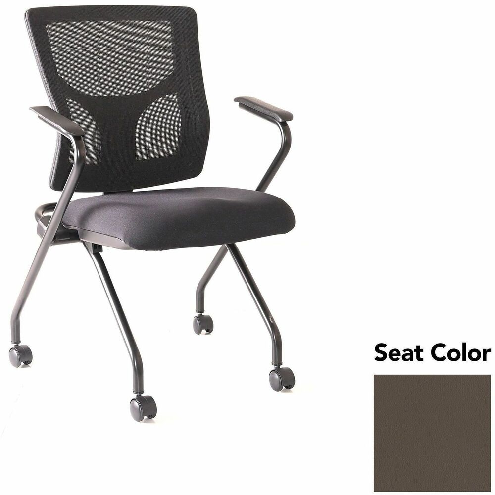 LLR62019077 - Conjure Mesh Training Chairs with arms and back tilt hinge offer the same support of Conjure Executive Chair with high-strength mesh backs and polyurethane molded foam seats. Seats fold for easy nesting. Frames are equipped with nylon casters for quick setup and takedown in temporary training areas. Fixed arms and black powder-coated metal legs deliver reliable support. Weight capacity is 275 lb.