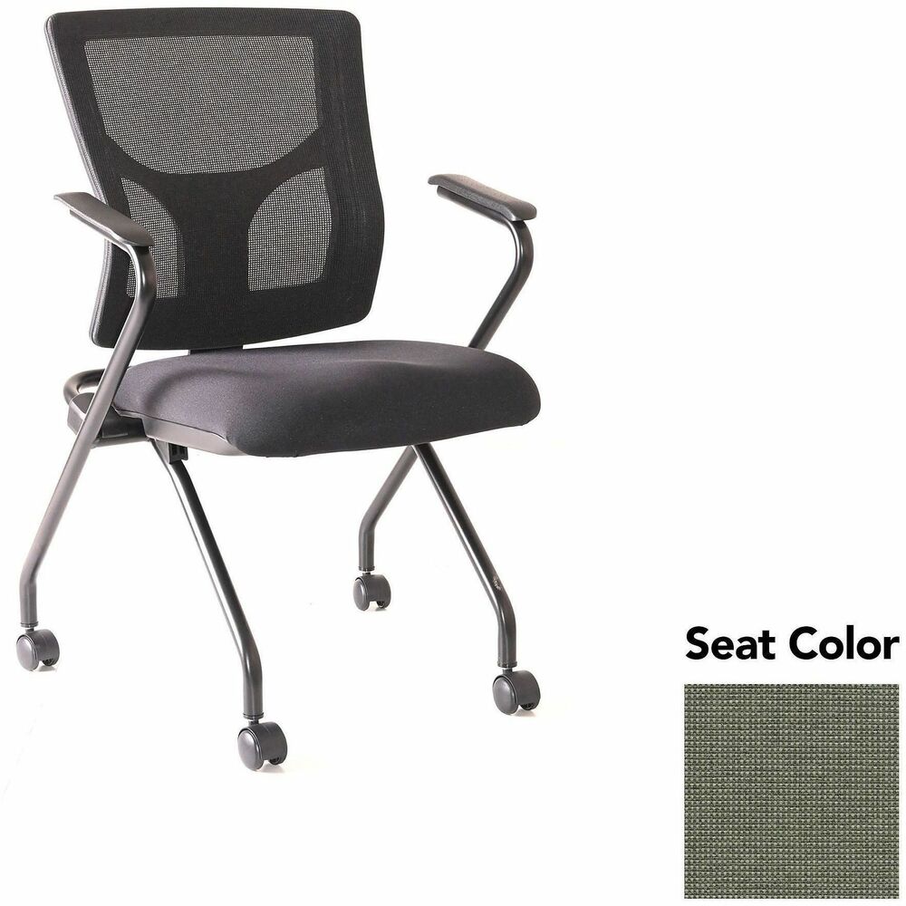 LLR6201985 - Conjure Mesh Training Chairs with arms and back tilt hinge offer the same support of Conjure Executive Chair with high-strength mesh backs and polyurethane molded foam seats. Seats fold for easy nesting. Frames are equipped with nylon casters for quick setup and takedown in temporary training areas. Fixed arms and black powder-coated metal legs deliver reliable support. Weight capacity is 275 lb.