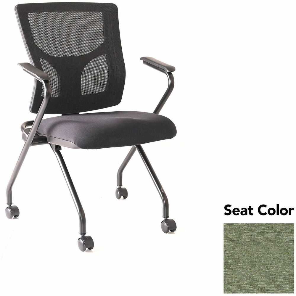 LLR6201948 - Conjure Mesh Training Chairs with arms and back tilt hinge offer the same support of Conjure Executive Chair with high-strength mesh backs and polyurethane molded foam seats. Seats fold for easy nesting. Frames are equipped with nylon casters for quick setup and takedown in temporary training areas. Fixed arms and black powder-coated metal legs deliver reliable support. Weight capacity is 275 lb.