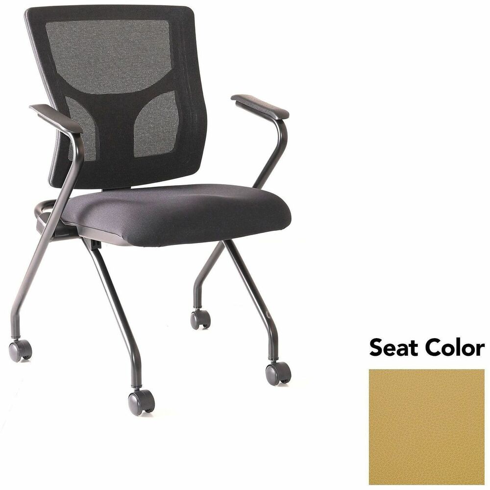 LLR6201929 - Conjure Mesh Training Chairs with arms and back tilt hinge offer the same support of Conjure Executive Chair with high-strength mesh backs and polyurethane molded foam seats. Seats fold for easy nesting. Frames are equipped with nylon casters for quick setup and takedown in temporary training areas. Fixed arms and black powder-coated metal legs deliver reliable support. Weight capacity is 275 lb.