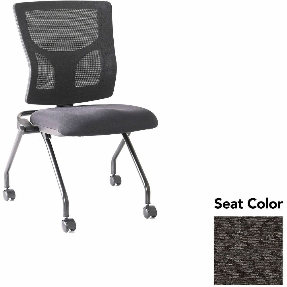 LLR6202004 - Conjure Mesh Training Chairs with back tilt hinge offer the same support of Conjure Executive Chair with high-strength mesh backs and polyurethane molded foam seats. Seats fold for easy nesting. Frames are equipped with nylon casters for quick setup and takedown in temporary training areas. Black powder-coated metal legs deliver reliable support. Weight capacity is 275 lb.