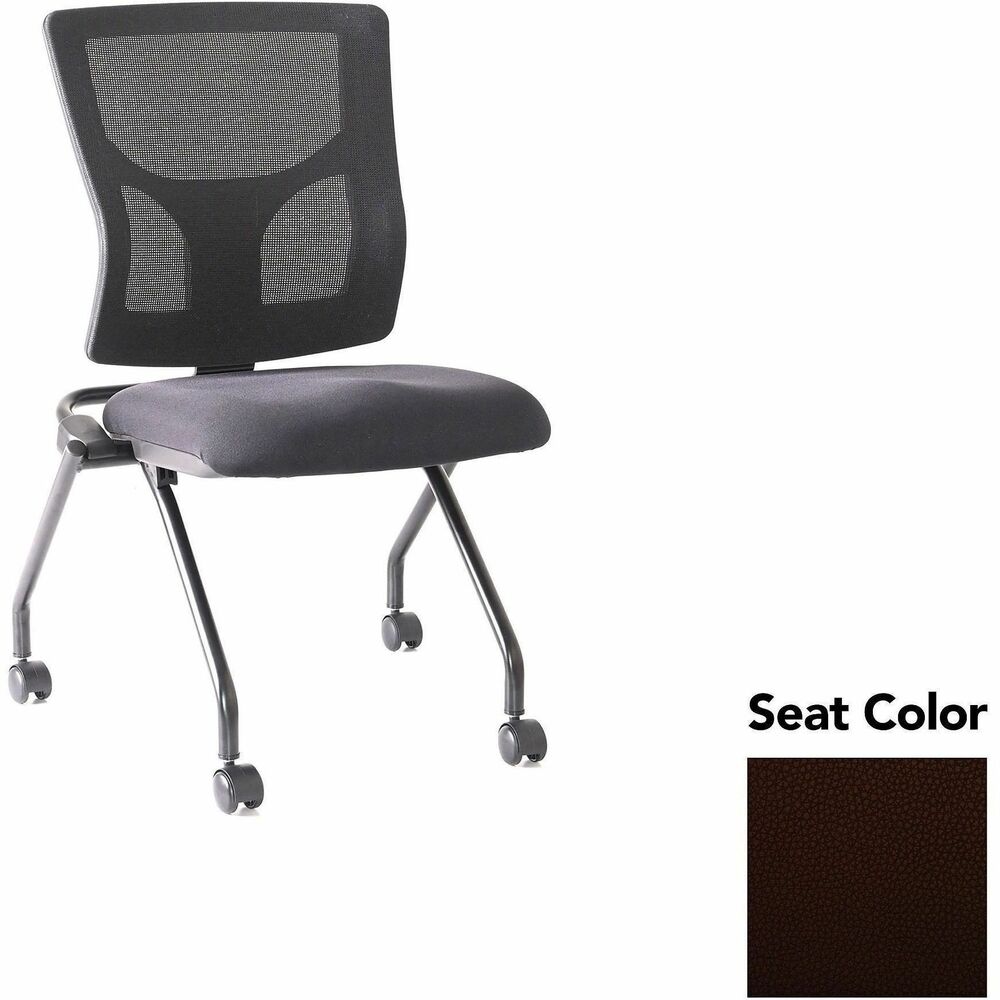 LLR62020105 - Conjure Mesh Training Chairs with back tilt hinge offer the same support of Conjure Executive Chair with high-strength mesh backs and polyurethane molded foam seats. Seats fold for easy nesting. Frames are equipped with nylon casters for quick setup and takedown in temporary training areas. Black powder-coated metal legs deliver reliable support. Weight capacity is 275 lb.