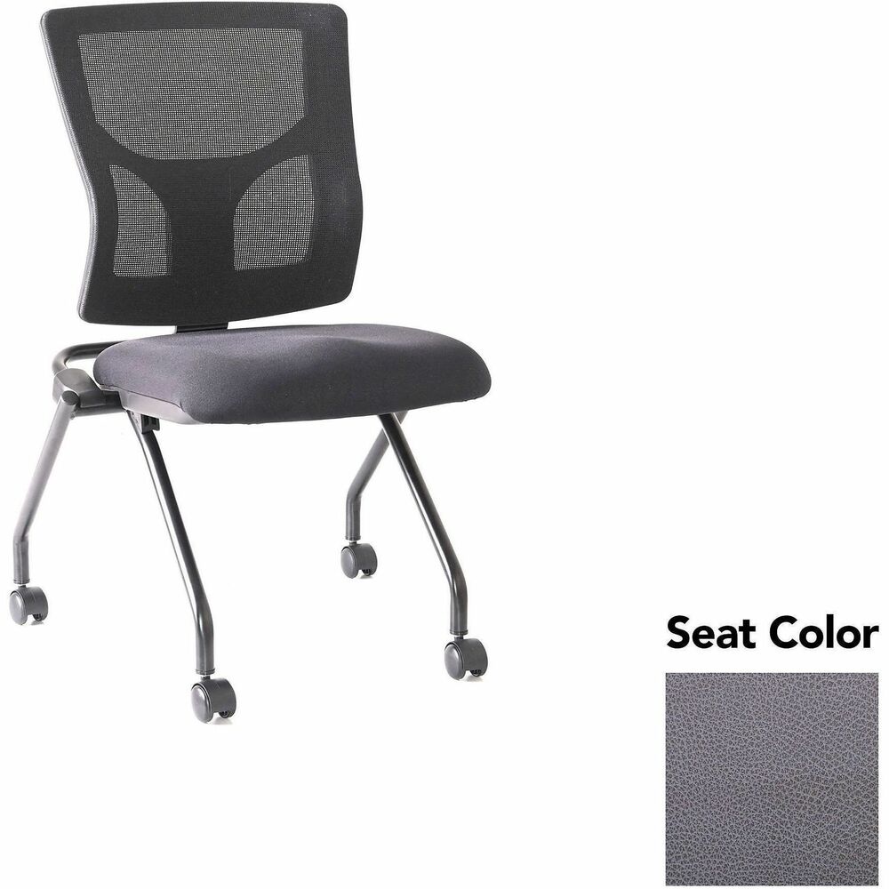 LLR62020101 - Conjure Mesh Training Chairs with back tilt hinge offer the same support of Conjure Executive Chair with high-strength mesh backs and polyurethane molded foam seats. Seats fold for easy nesting. Frames are equipped with nylon casters for quick setup and takedown in temporary training areas. Black powder-coated metal legs deliver reliable support. Weight capacity is 275 lb.