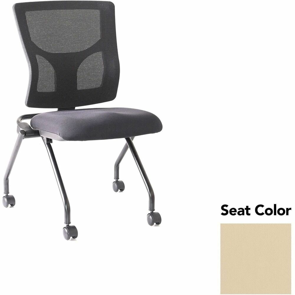 LLR62020007 - Conjure Mesh Training Chairs with back tilt hinge offer the same support of Conjure Executive Chair with high-strength mesh backs and polyurethane molded foam seats. Seats fold for easy nesting. Frames are equipped with nylon casters for quick setup and takedown in temporary training areas. Black powder-coated metal legs deliver reliable support. Weight capacity is 275 lb.