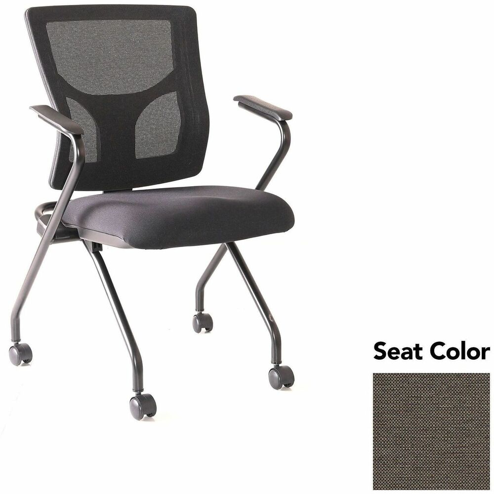 LLR6201986 - Conjure Mesh Training Chairs with arms and back tilt hinge offer the same support of Conjure Executive Chair with high-strength mesh backs and polyurethane molded foam seats. Seats fold for easy nesting. Frames are equipped with nylon casters for quick setup and takedown in temporary training areas. Fixed arms and black powder-coated metal legs deliver reliable support. Weight capacity is 275 lb.
