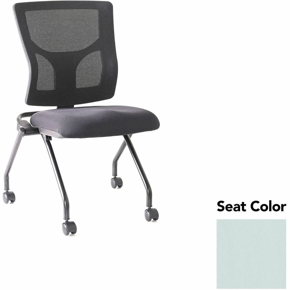 LLR62020102 - Conjure Mesh Training Chairs with back tilt hinge offer the same support of Conjure Executive Chair with high-strength mesh backs and polyurethane molded foam seats. Seats fold for easy nesting. Frames are equipped with nylon casters for quick setup and takedown in temporary training areas. Black powder-coated metal legs deliver reliable support. Weight capacity is 275 lb.