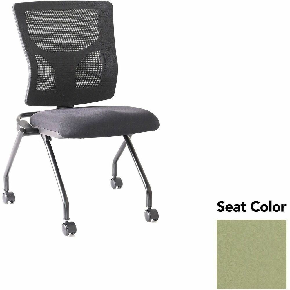 LLR62020069 - Conjure Mesh Training Chairs with back tilt hinge offer the same support of Conjure Executive Chair with high-strength mesh backs and polyurethane molded foam seats. Seats fold for easy nesting. Frames are equipped with nylon casters for quick setup and takedown in temporary training areas. Black powder-coated metal legs deliver reliable support. Weight capacity is 275 lb.