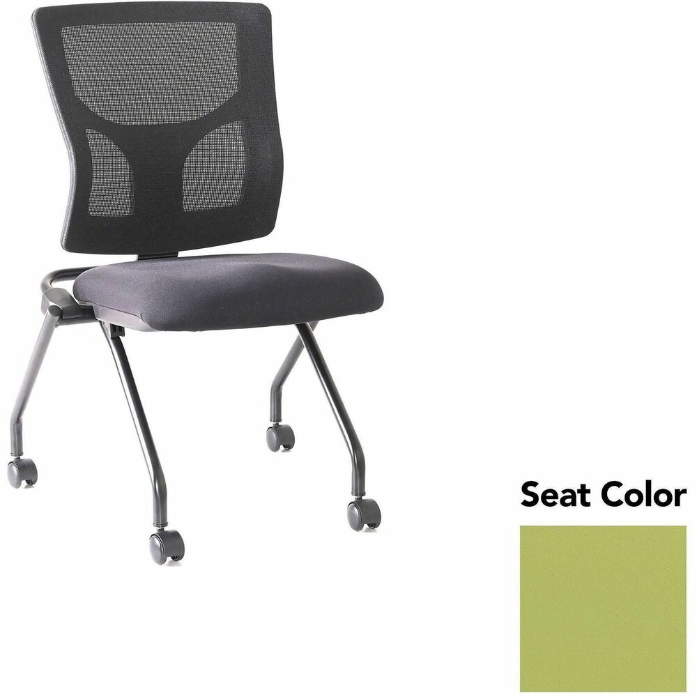 LLR62020009 - Conjure Mesh Training Chairs with back tilt hinge offer the same support of Conjure Executive Chair with high-strength mesh backs and polyurethane molded foam seats. Seats fold for easy nesting. Frames are equipped with nylon casters for quick setup and takedown in temporary training areas. Black powder-coated metal legs deliver reliable support. Weight capacity is 275 lb.