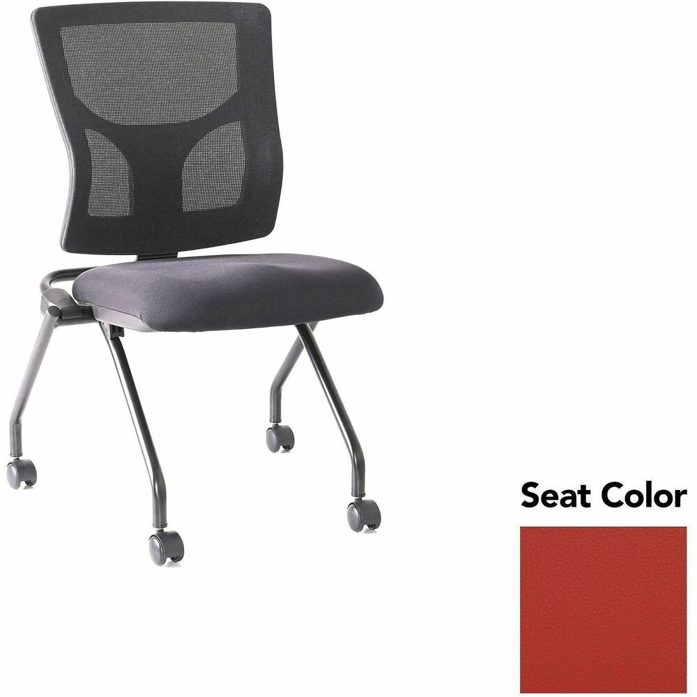 LLR62020075 - Conjure Mesh Training Chairs with back tilt hinge offer the same support of Conjure Executive Chair with high-strength mesh backs and polyurethane molded foam seats. Seats fold for easy nesting. Frames are equipped with nylon casters for quick setup and takedown in temporary training areas. Black powder-coated metal legs deliver reliable support. Weight capacity is 275 lb.