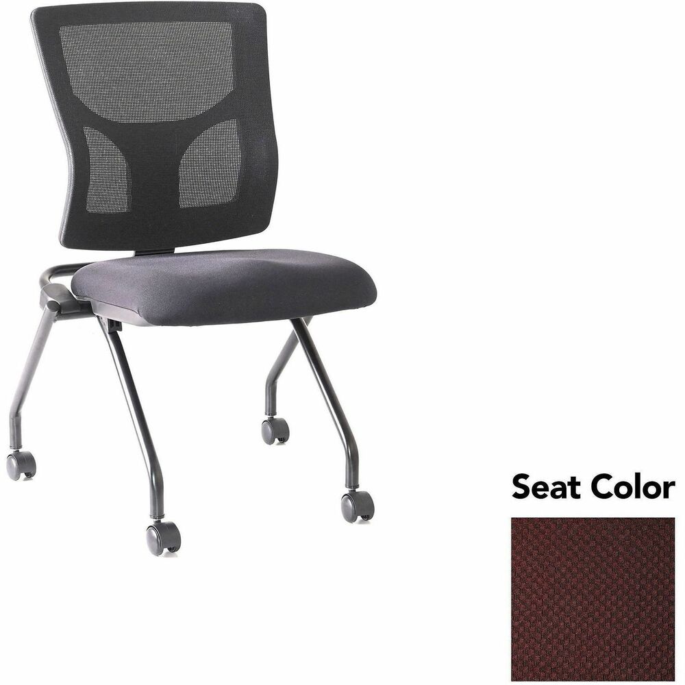 LLR6202064 - Conjure Mesh Training Chairs with back tilt hinge offer the same support of Conjure Executive Chair with high-strength mesh backs and polyurethane molded foam seats. Seats fold for easy nesting. Frames are equipped with nylon casters for quick setup and takedown in temporary training areas. Black powder-coated metal legs deliver reliable support. Weight capacity is 275 lb.