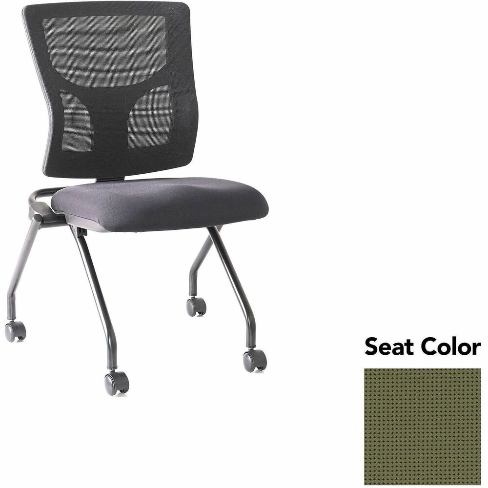 LLR6202034 - Conjure Mesh Training Chairs with back tilt hinge offer the same support of Conjure Executive Chair with high-strength mesh backs and polyurethane molded foam seats. Seats fold for easy nesting. Frames are equipped with nylon casters for quick setup and takedown in temporary training areas. Black powder-coated metal legs deliver reliable support. Weight capacity is 275 lb.