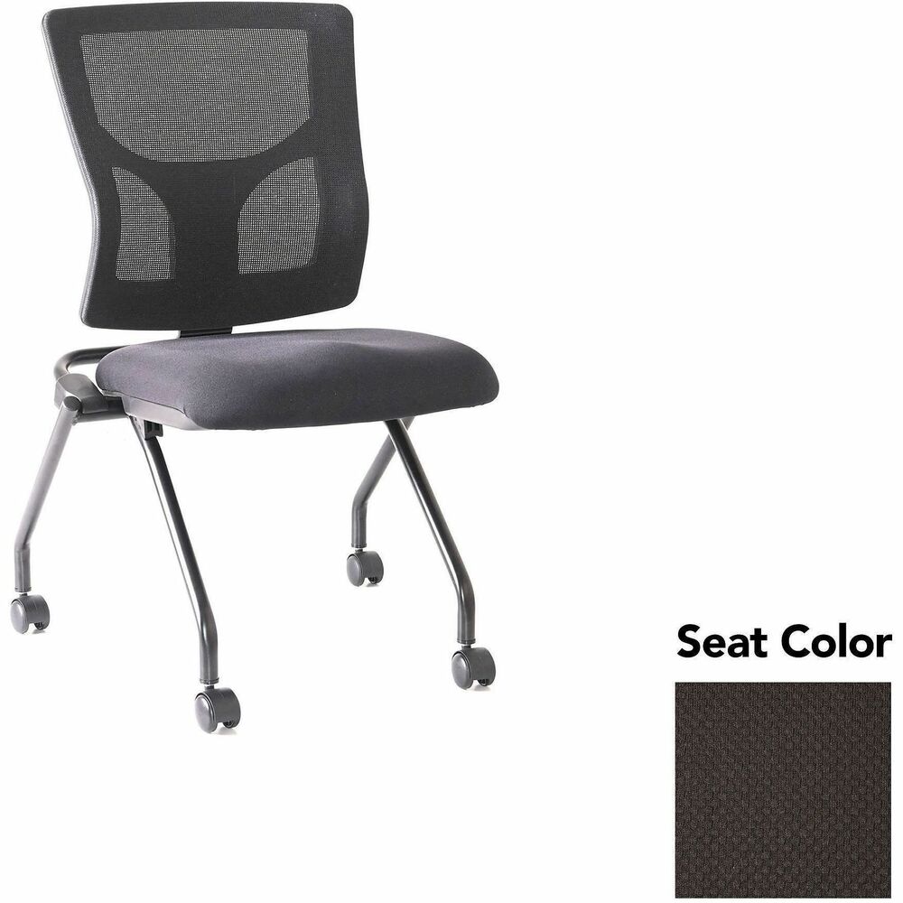 LLR6202063 - Conjure Mesh Training Chairs with back tilt hinge offer the same support of Conjure Executive Chair with high-strength mesh backs and polyurethane molded foam seats. Seats fold for easy nesting. Frames are equipped with nylon casters for quick setup and takedown in temporary training areas. Black powder-coated metal legs deliver reliable support. Weight capacity is 275 lb.