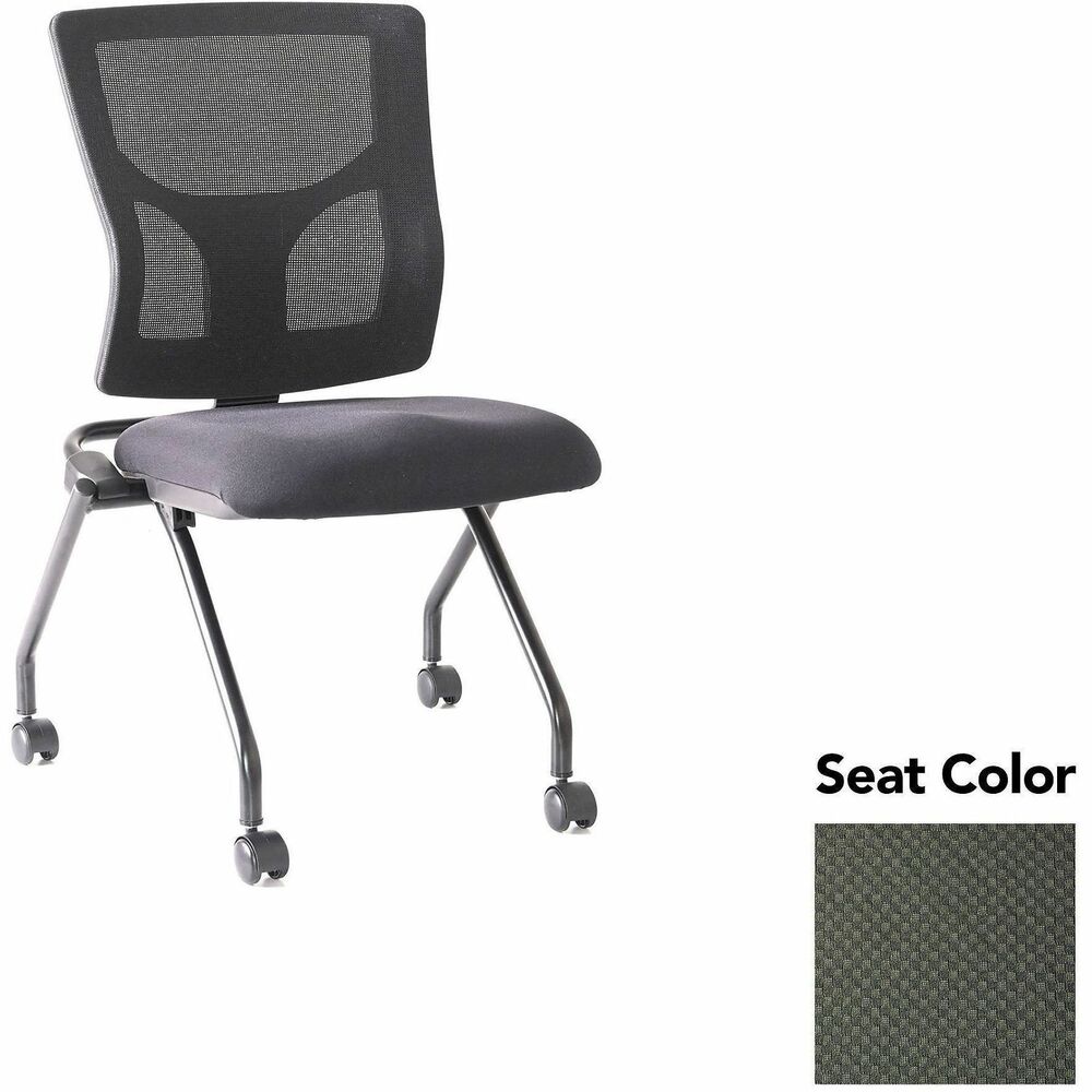 LLR6202067 - Conjure Mesh Training Chairs with back tilt hinge offer the same support of Conjure Executive Chair with high-strength mesh backs and polyurethane molded foam seats. Seats fold for easy nesting. Frames are equipped with nylon casters for quick setup and takedown in temporary training areas. Black powder-coated metal legs deliver reliable support. Weight capacity is 275 lb.