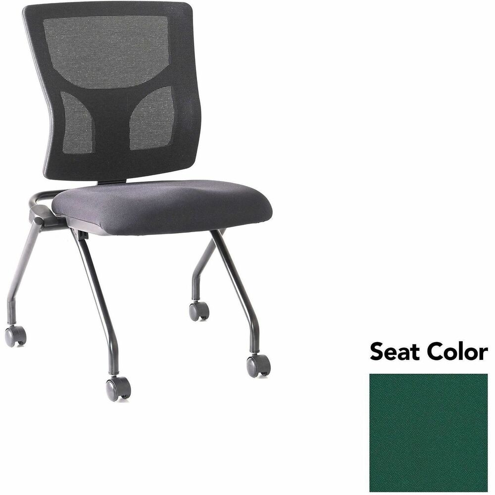 LLR6202042 - Conjure Mesh Training Chairs with back tilt hinge offer the same support of Conjure Executive Chair with high-strength mesh backs and polyurethane molded foam seats. Seats fold for easy nesting. Frames are equipped with nylon casters for quick setup and takedown in temporary training areas. Black powder-coated metal legs deliver reliable support. Weight capacity is 275 lb.