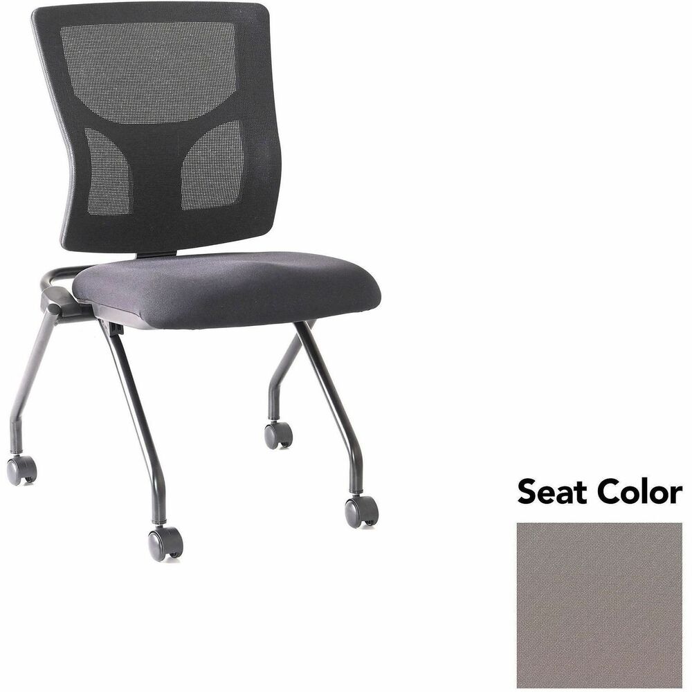 LLR6202051 - Conjure Mesh Training Chairs with back tilt hinge offer the same support of Conjure Executive Chair with high-strength mesh backs and polyurethane molded foam seats. Seats fold for easy nesting. Frames are equipped with nylon casters for quick setup and takedown in temporary training areas. Black powder-coated metal legs deliver reliable support. Weight capacity is 275 lb.