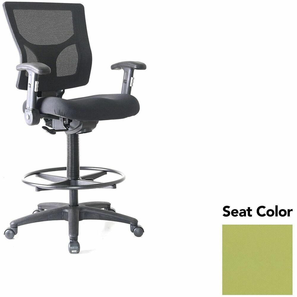 LLR62021009 - Conjure Office Stool delivers the height you need to sit comfortably at standing desks and high tables. The 21" diameter metal ring offers a convenient footrest that helps you take advantage of the 360-degree swivel. High-strength mesh upholstery covers the back for breathable, cradling comfort. Height-adjustable armrests fold away for more versatile seating. They are cushioned with soft polyurethane pads. Height-adjustable seat lets you sink into thick, polyurethane molded foam for more support throughout the workday. Reinforced nylon base is equipped with nylon casters for easy mobility. Weight capacity is 275 lb.