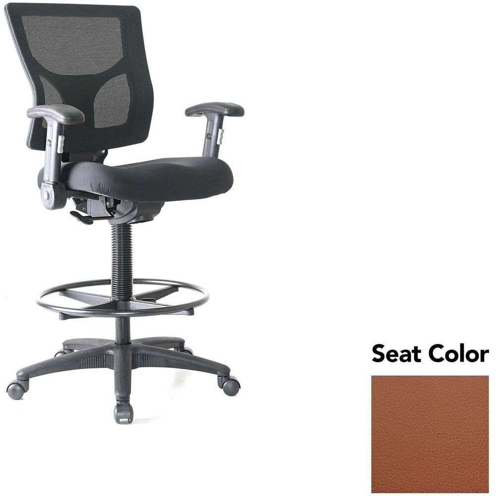 LLR6202126 - Conjure Office Stool delivers the height you need to sit comfortably at standing desks and high tables. The 21" diameter metal ring offers a convenient footrest that helps you take advantage of the 360-degree swivel. High-strength mesh upholstery covers the back for breathable, cradling comfort. Height-adjustable armrests fold away for more versatile seating. They are cushioned with soft polyurethane pads. Height-adjustable seat lets you sink into thick, polyurethane molded foam for more support throughout the workday. Reinforced nylon base is equipped with nylon casters for easy mobility. Weight capacity is 275 lb.