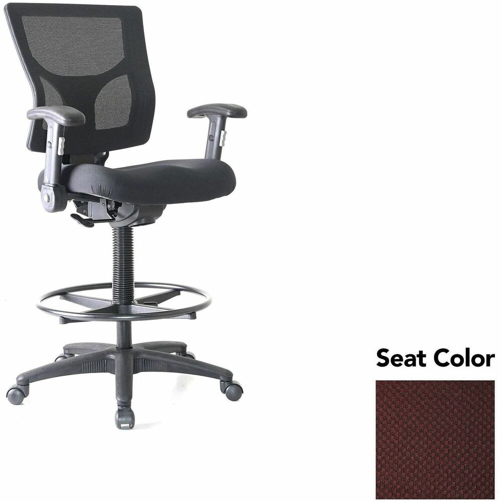 LLR6202164 - Conjure Office Stool delivers the height you need to sit comfortably at standing desks and high tables. The 21" diameter metal ring offers a convenient footrest that helps you take advantage of the 360-degree swivel. High-strength mesh upholstery covers the back for breathable, cradling comfort. Height-adjustable armrests fold away for more versatile seating. They are cushioned with soft polyurethane pads. Height-adjustable seat lets you sink into thick, polyurethane molded foam for more support throughout the workday. Reinforced nylon base is equipped with nylon casters for easy mobility. Weight capacity is 275 lb.