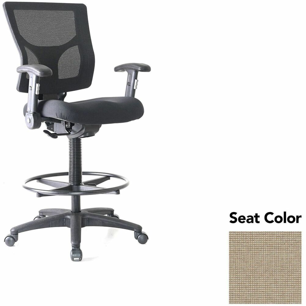 LLR6202187 - Conjure Office Stool delivers the height you need to sit comfortably at standing desks and high tables. The 21" diameter metal ring offers a convenient footrest that helps you take advantage of the 360-degree swivel. High-strength mesh upholstery covers the back for breathable, cradling comfort. Height-adjustable armrests fold away for more versatile seating. They are cushioned with soft polyurethane pads. Height-adjustable seat lets you sink into thick, polyurethane molded foam for more support throughout the workday. Reinforced nylon base is equipped with nylon casters for easy mobility. Weight capacity is 275 lb.