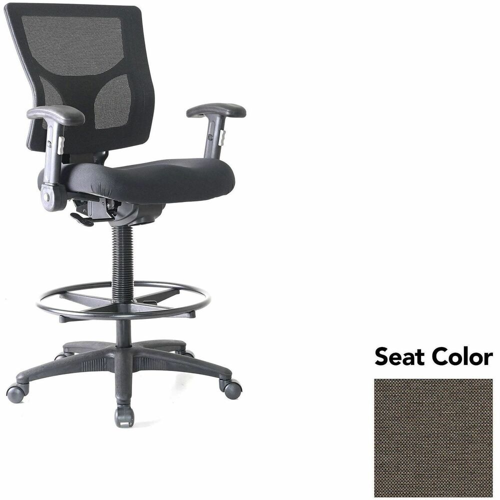 LLR6202186 - Conjure Office Stool delivers the height you need to sit comfortably at standing desks and high tables. The 21" diameter metal ring offers a convenient footrest that helps you take advantage of the 360-degree swivel. High-strength mesh upholstery covers the back for breathable, cradling comfort. Height-adjustable armrests fold away for more versatile seating. They are cushioned with soft polyurethane pads. Height-adjustable seat lets you sink into thick, polyurethane molded foam for more support throughout the workday. Reinforced nylon base is equipped with nylon casters for easy mobility. Weight capacity is 275 lb.