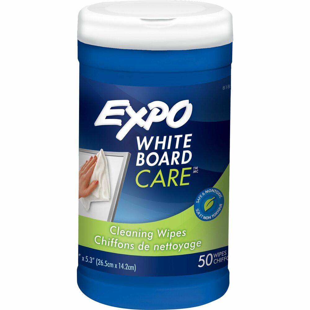 SAN81850A - Thick, pre-moistened wipes erase, condition and deep clean whiteboards in one easy step. Nontoxic cleaner is perfect for classroom use and conference rooms. Mild formula is safe on hands and furniture. Pop-up container allows simple, one-handed, convenient usage.