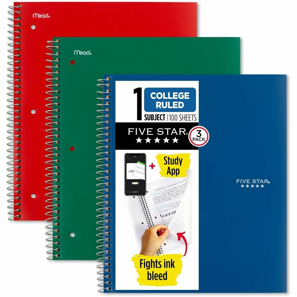 MEA820189 - Wire-bound notebook features durable, water-resistant covers to keep your notes protected all year long. College-ruled, high-quality paper resists ink bleed to help keep your writing legible. Neat sheet pages are perforated for clean, consistent removal. Spiral lock wire prevents the coil from snagging onto your clothing or backpack. Reinforced storage pocket help prevent tears and offers convenient storage for your loose papers. 