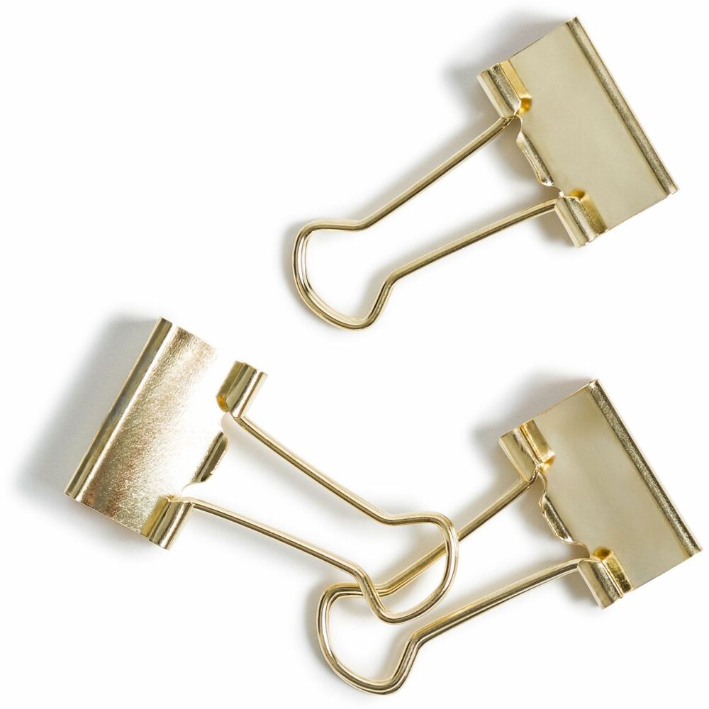 UBR3595U0624 - Gold Binder Clips offer both style and quality to everyday tasks and projects. Binder clips organize up to 75 sheets of paper. Prong hardware is removable for a more secure binding. Versatile, gold-on-gold clips are perfect for projects both at work and home.