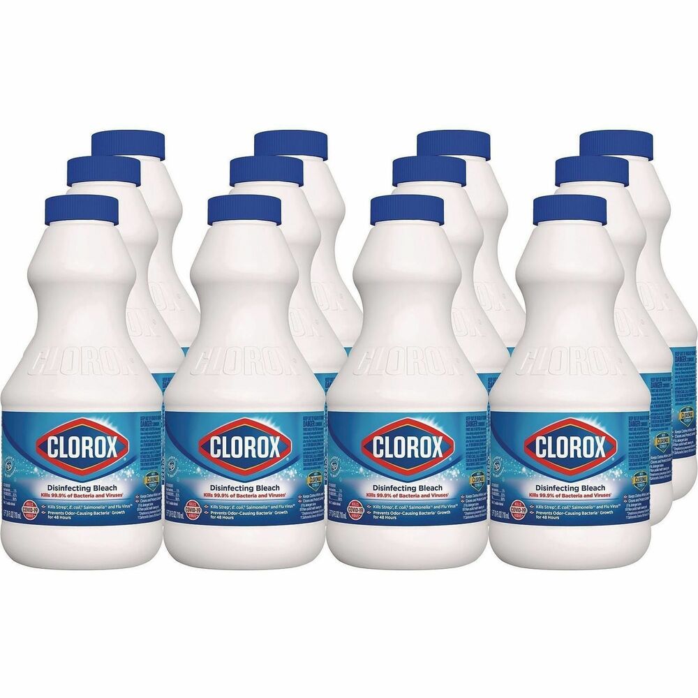 CLO32251 - 5 in 1 Clorox Disinfecting Bleach cleans, disinfects, whitens, brightens and removes odors and is great for use on surfaces in your business and for laundry. This versatile product gives you the confidence of a lasting clean. Disinfecting bleach kills 99.9% of viruses and bacteria, delivering a far-reaching clean in the bathroom, kitchen and beyond. It kills strep, E. coli, salmonella and flu virus. Use for deep-cleaning bathroom surfaces; disinfecting hard, nonporous surfaces around the home; removing mold and mildew stains; and whitening clothes, towels and bedding.