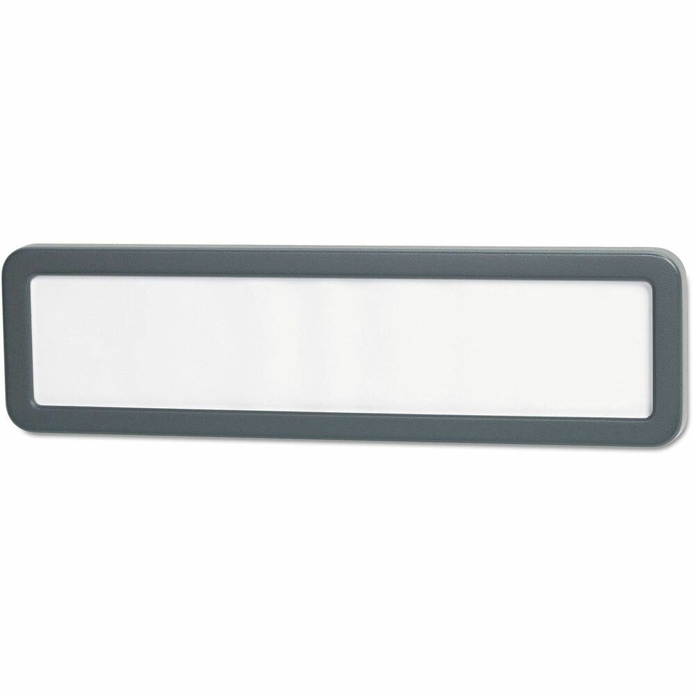 UNV08223 - This cubicle nameplate can be used for individual or department names. Product easily attaches to cubicle panels, walls or metal surfaces. This namestand is made of durable high-impact plastic, crafted to withstand daily office use. Generous size and rounded corners offer a polished and professional look.   