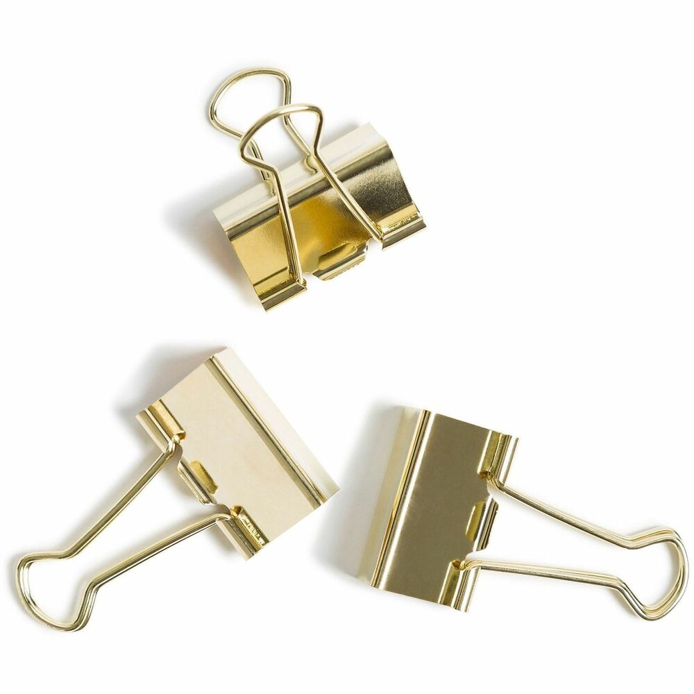 UBR3600U0624 - Gold Binder Clips offer both style and quality to everyday tasks and projects. Binder clips organize up to 145 sheets of paper. Prong hardware is removable for a more secure binding. Versatile, gold-on-gold clips are perfect for projects both at work and home.