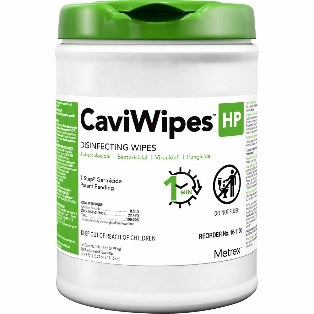 Metrex CaviWipes1 Germicidal Disinfecting Wipes – 160 Count Canister – Case Of 12
