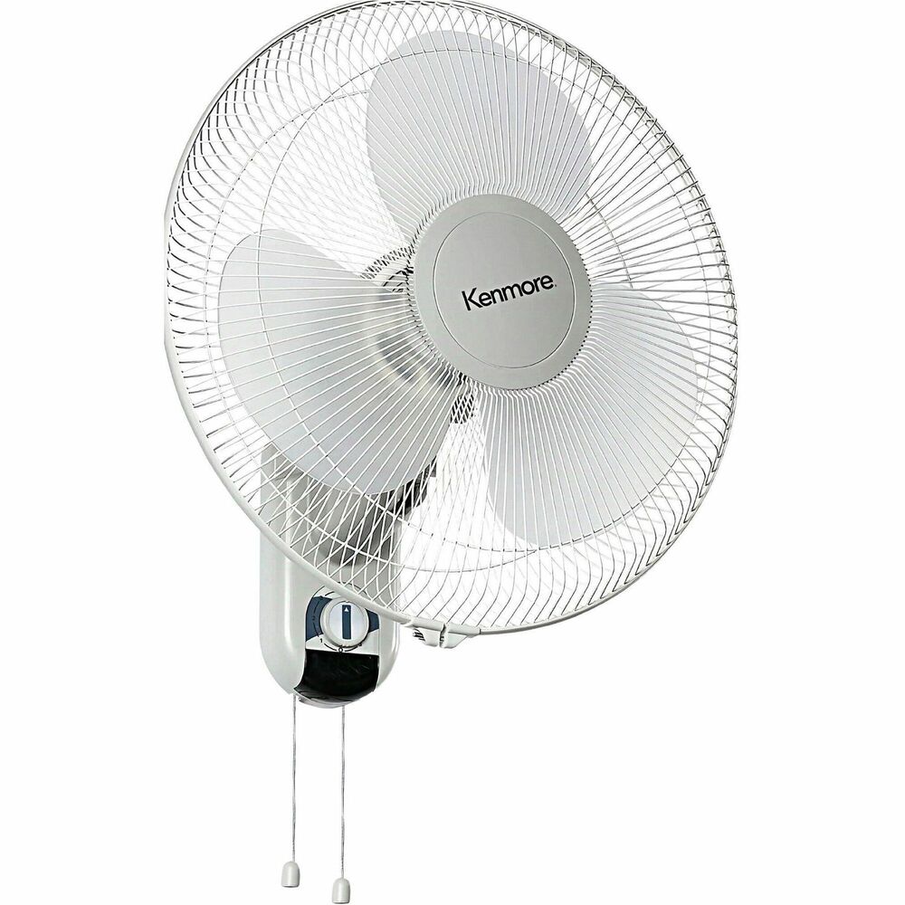 ESMKM60050WH - 16" Wall Fan features three speeds and easy-pull switches for an easy-to-use operation that fits into your routine. Wire grill fan with oscillation keeps rooms cool and air moving at nearly 50 cubic feet per minute, providing maximum comfort. Adjustability and wall-mount design saves valuable floor space. It's great for any indoor or outdoor living space.